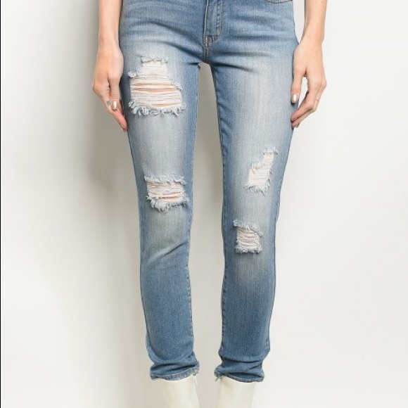 CHIYYA Medium Blue distressed - Jeans - Picture 3 of 4